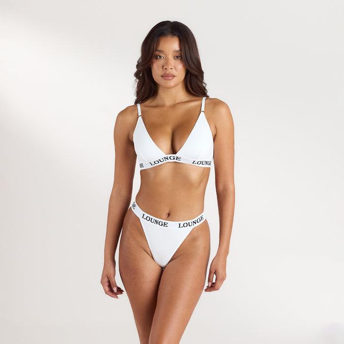 Bamboo Triangle Bra - All White