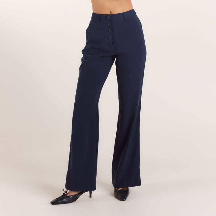 90s Straight-Leg Pants - Navy