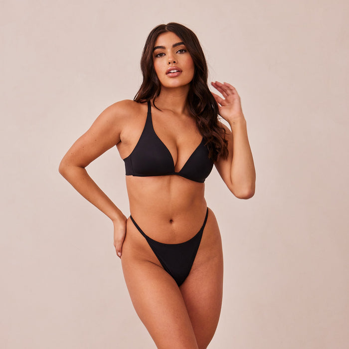 Light Non-wire Plunge T-shirt Bra - Black
