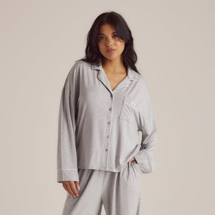 Modal Pajama Shirt - Grey Marl