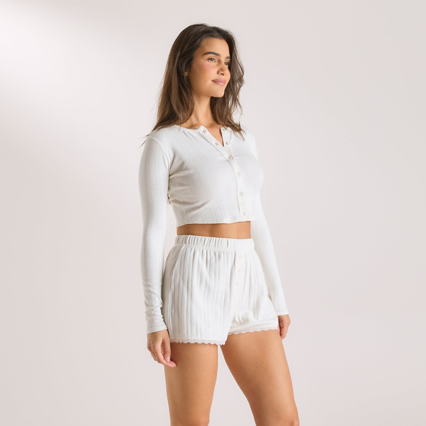 Pointelle Cardigan - Cream