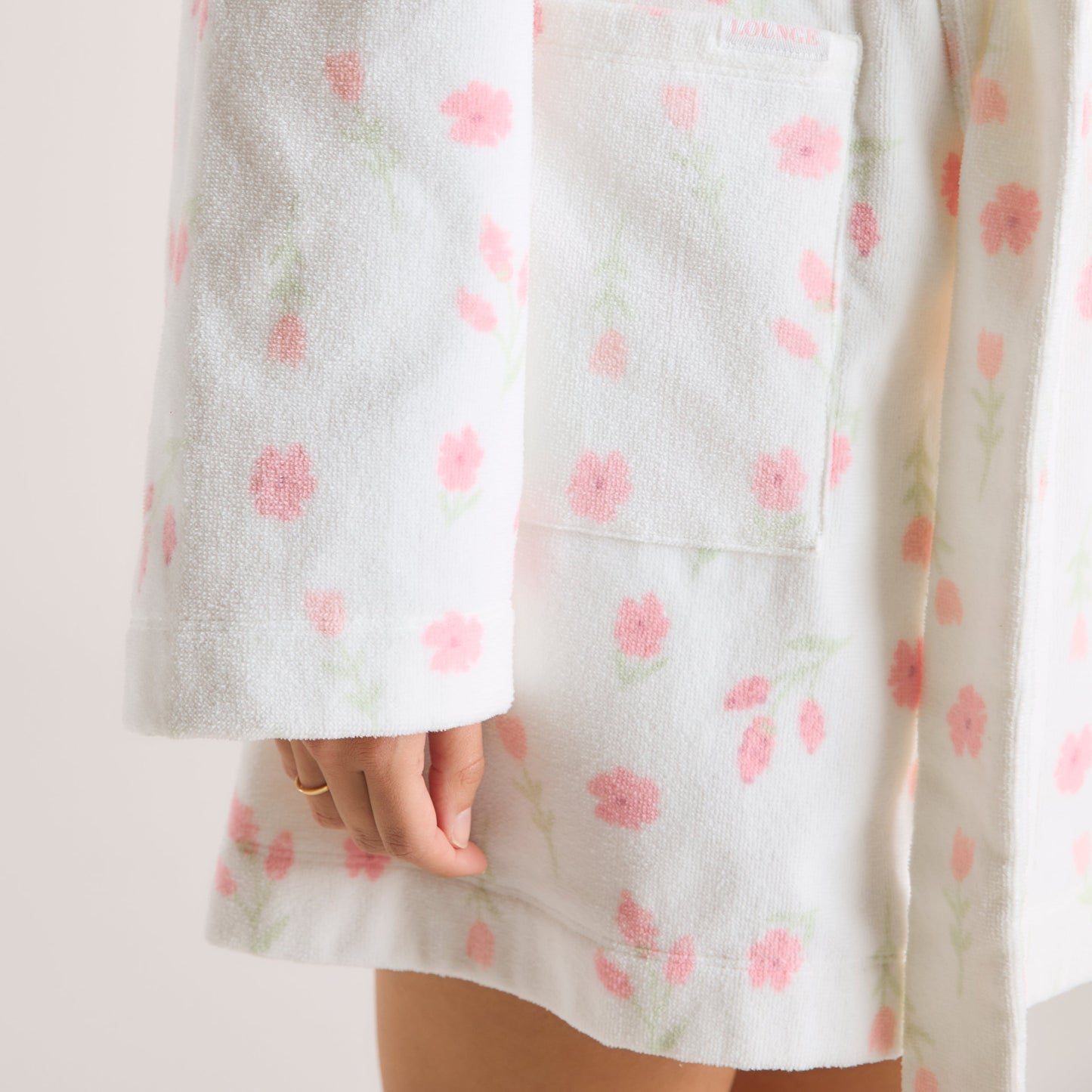 Towelling Bathrobe - Floral Print