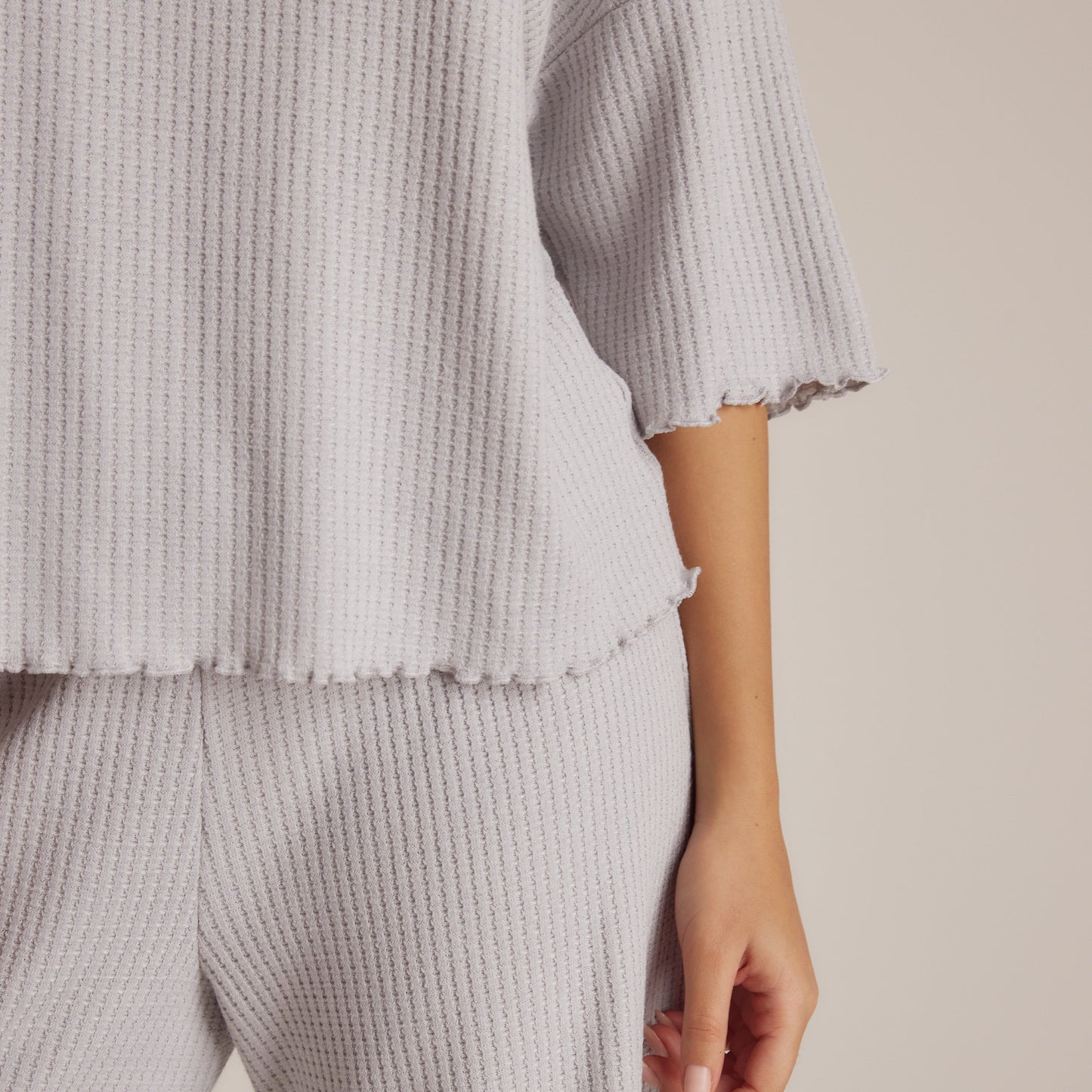 Soft Waffle Pajama Top - Frost