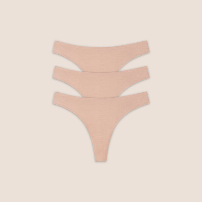Seamless Bonded Thongs (3-Pack) - Honey
