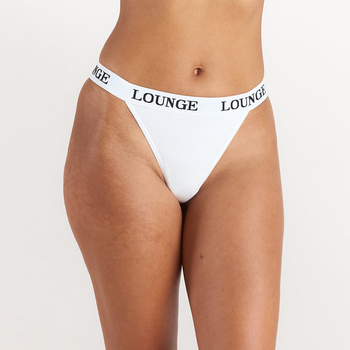 Bamboo Triangle Thong - All White