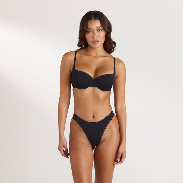 Comfort Balconette Bra - Black