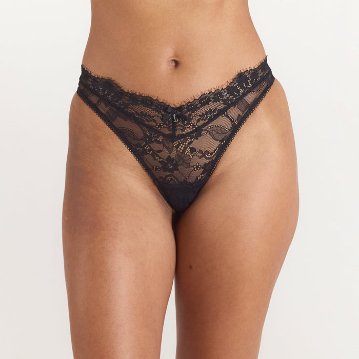 Lace Thong - Black