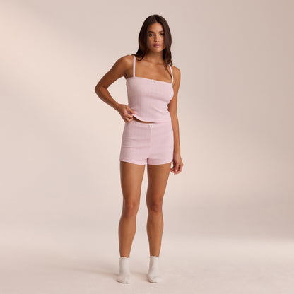 Pointelle Pajama Shorts - Pink