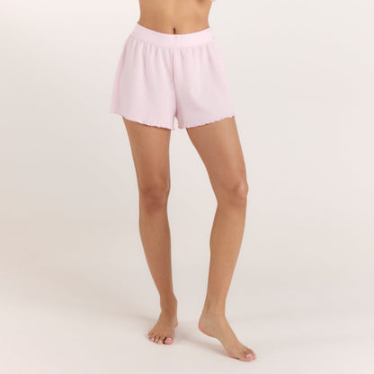 Soft Waffle Pajama Shorts - Pink