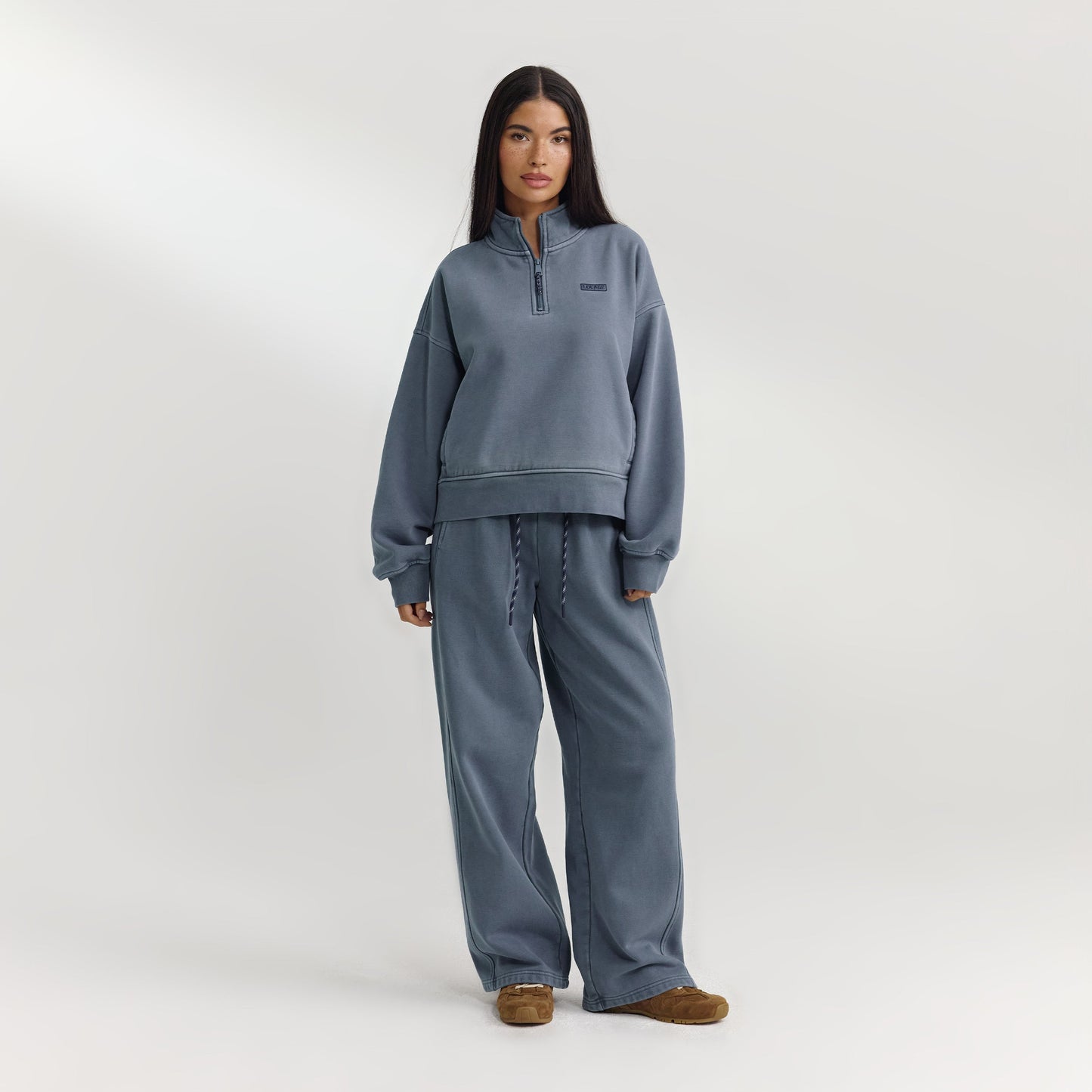 Quarter-Zip Sweater - Washed Blue