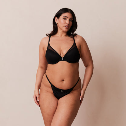 Classic Plunge T-shirt Bra  - Black