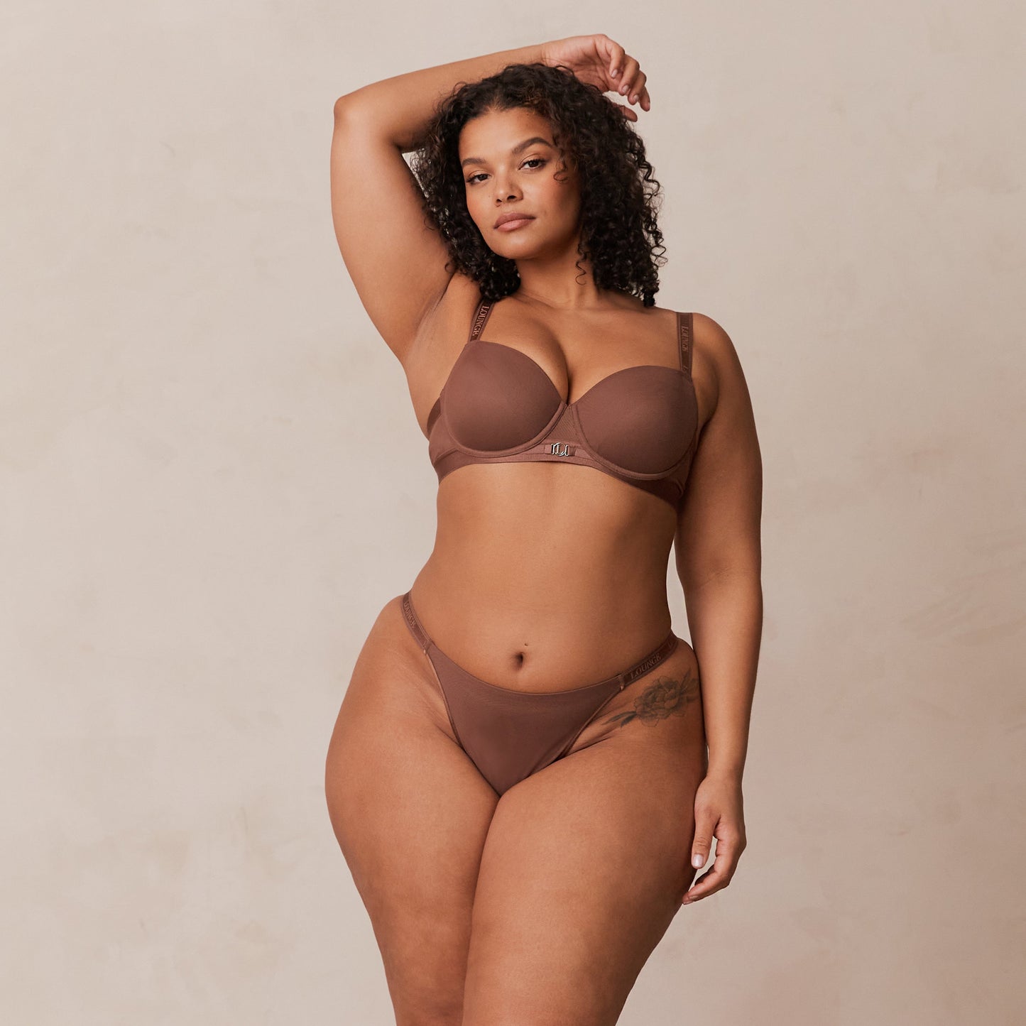 Smooth Mesh T-shirt Bra  - Chestnut