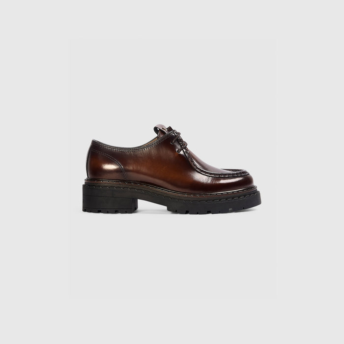 Etta Lace-Up Chunky Loafers - Tan