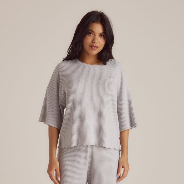 Soft Waffle Pajama Top - Frost