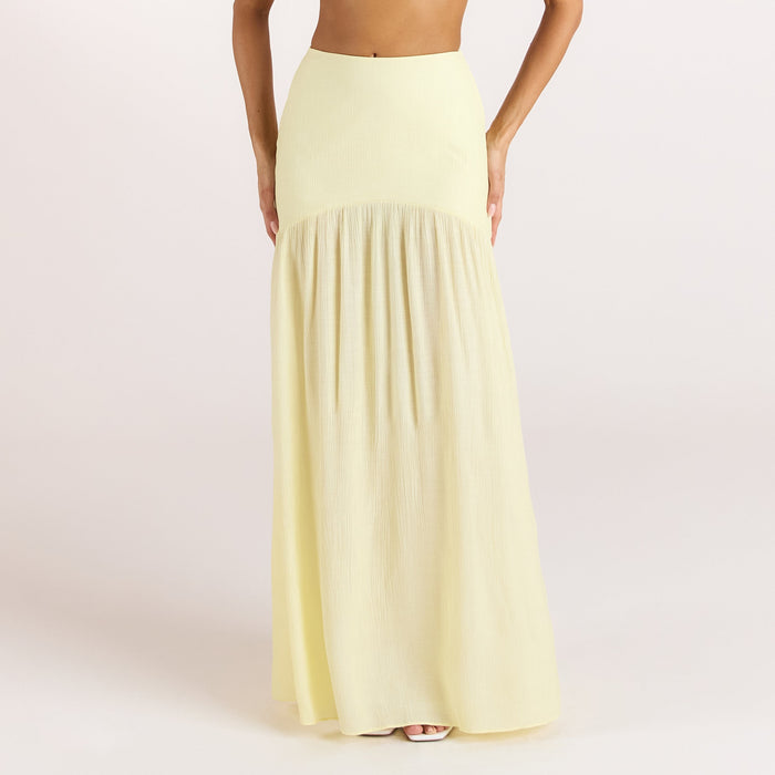Sheer Maxi Skirt - Lemon