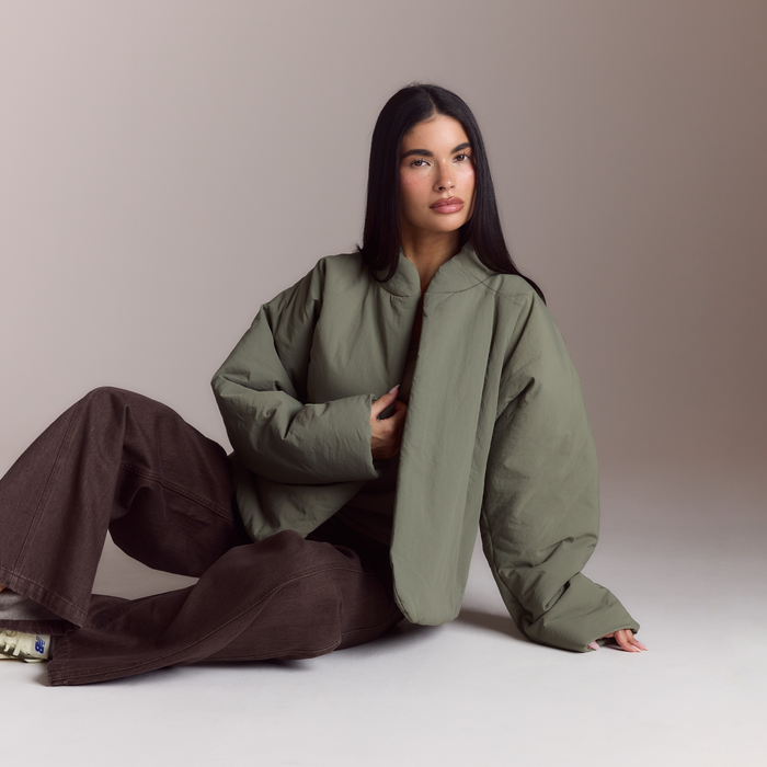 Cocoon Puffer Coat - Sage