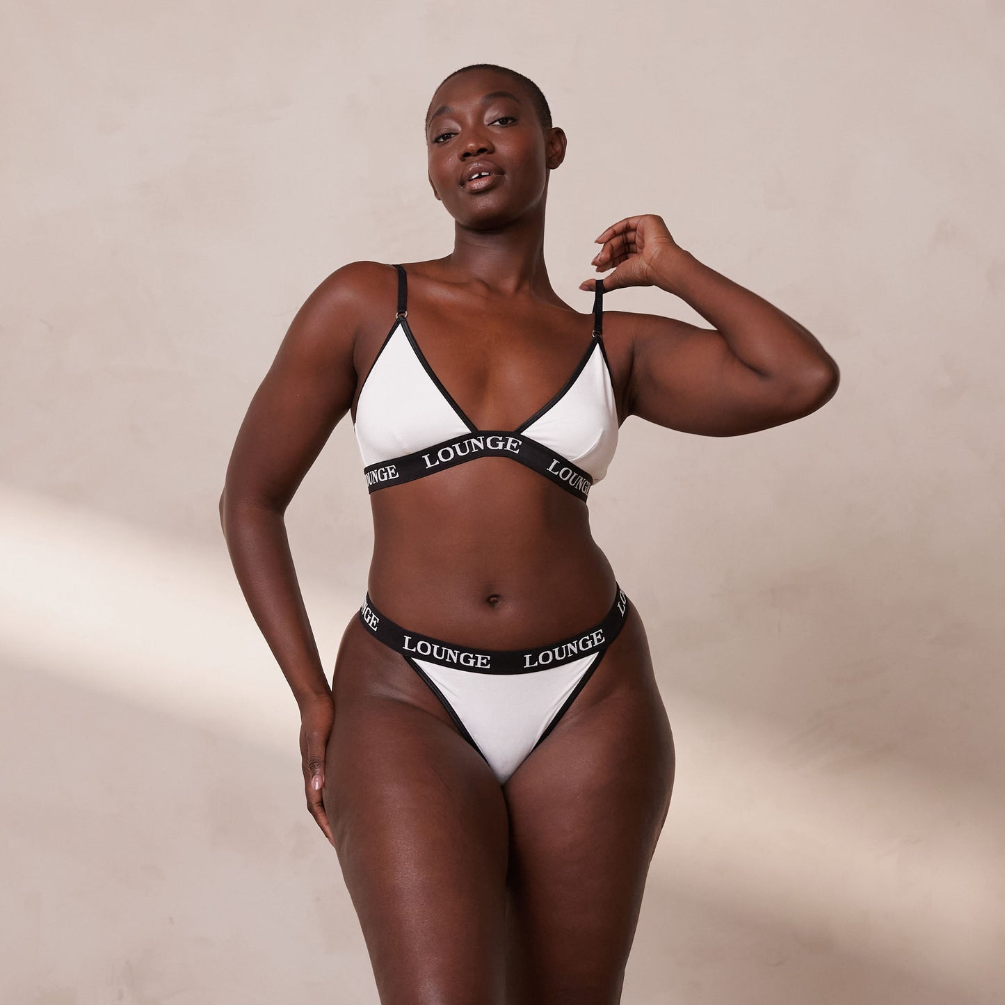 Bamboo Triangle Bra - White & Black