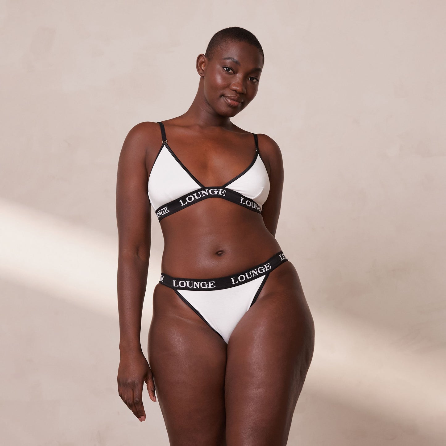 Bamboo Triangle Bra - White & Black