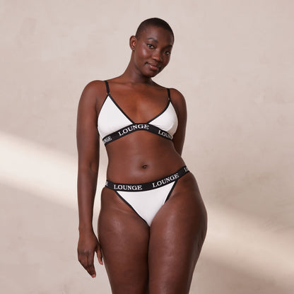 Bamboo Triangle Bra - White & Black