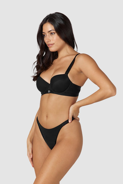 Smooth Mesh T-shirt Bra  - Black