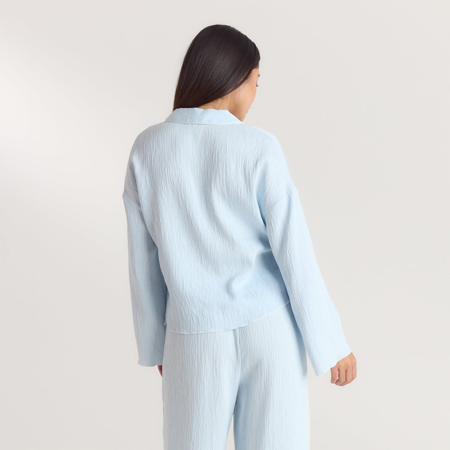 Crinkle Pajama Shirt - Blue