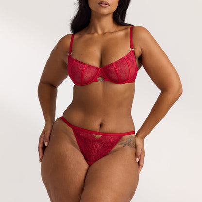 Flirt Balcony Bra  - Maroon