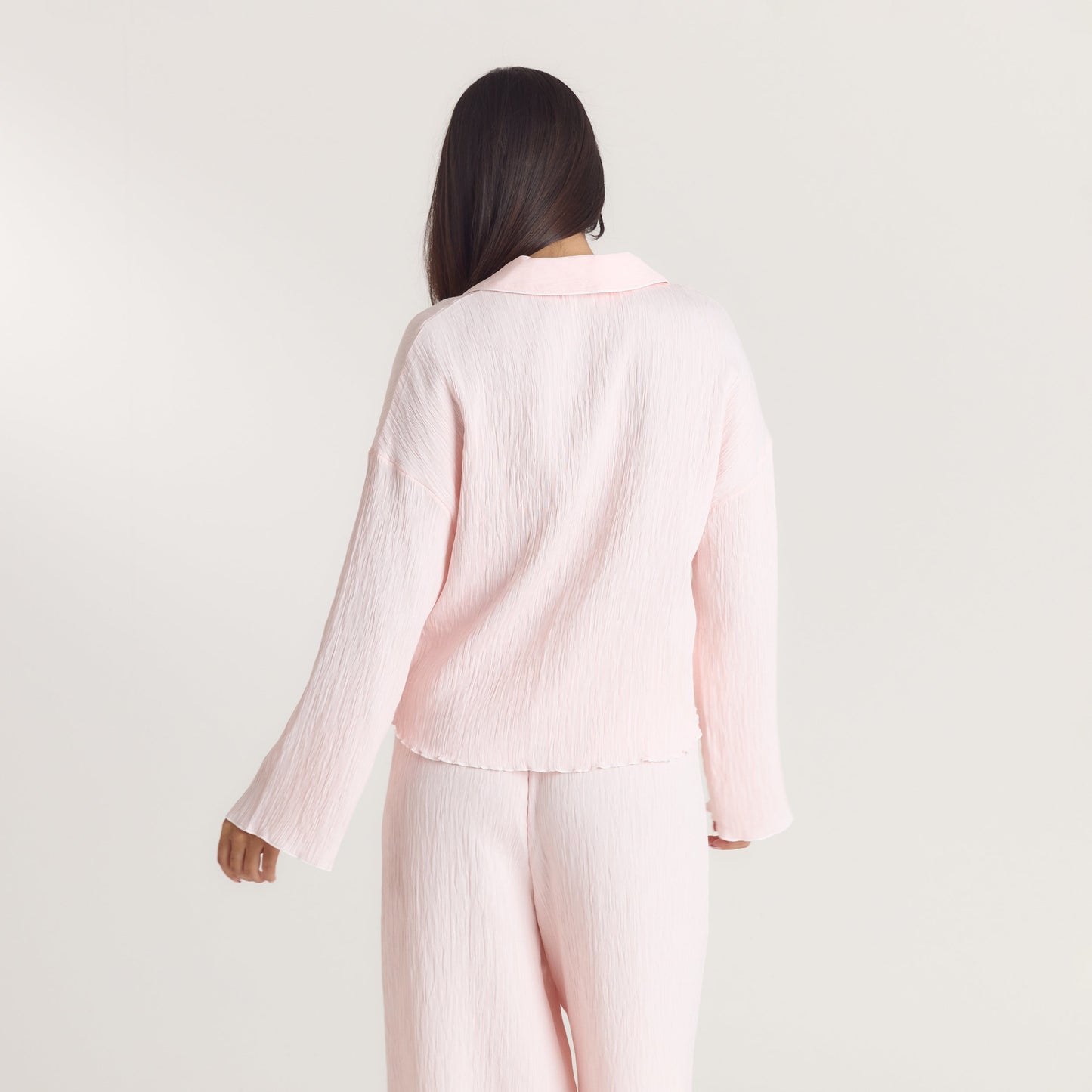 Crinkle Pajama Shirt - Pink