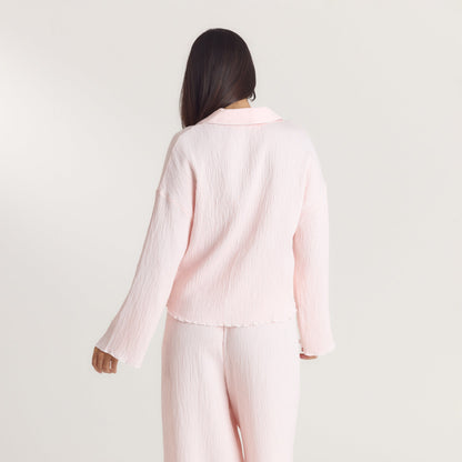 Crinkle Pajama Shirt - Pink