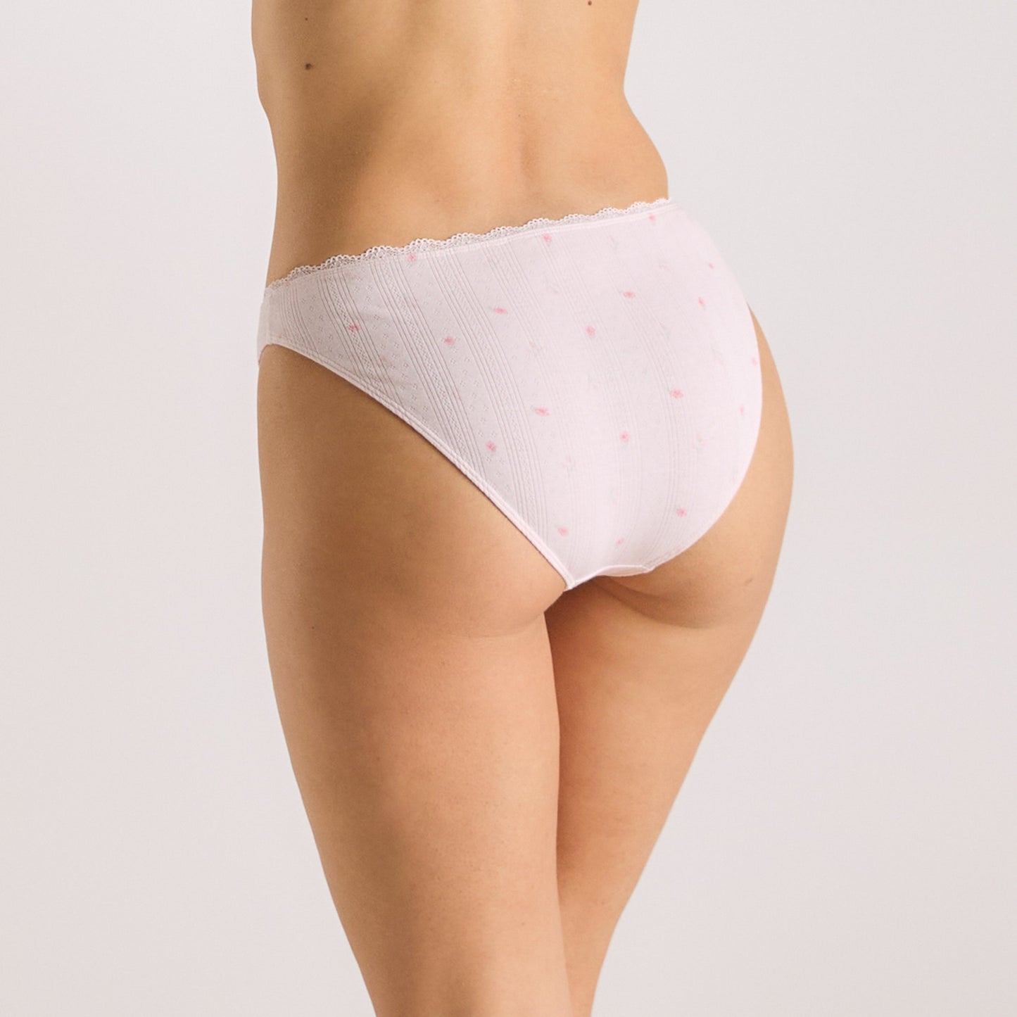 Pointelle Briefs - Pink Floral