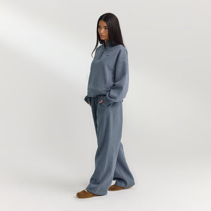 Quarter-Zip Sweater - Washed Blue