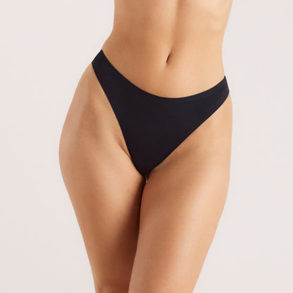 Seamless Bonded Thongs (3-Pack) - Black