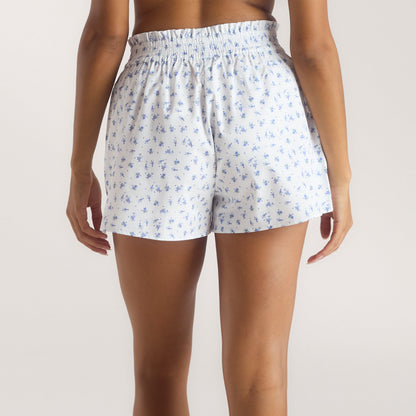 Bloom & Stripe Pajama Shorts - Blue