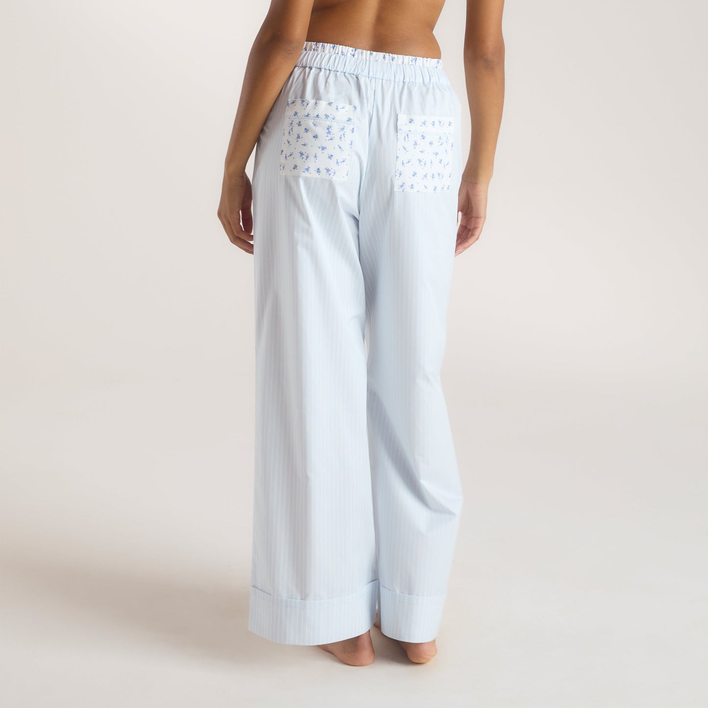 Bloom & Stripe Pajama Pants - Blue