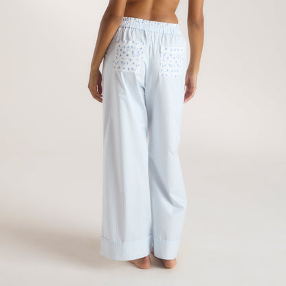 Bloom & Stripe Pajama Pants - Blue