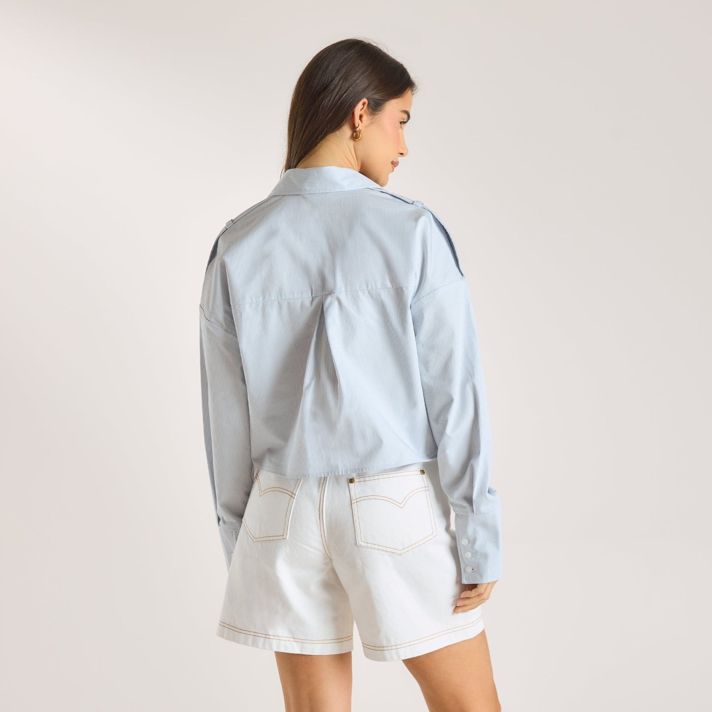 Asymmetric Shirt - Blue Stripe