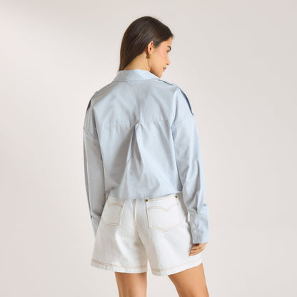 Asymmetric Shirt - Blue Stripe