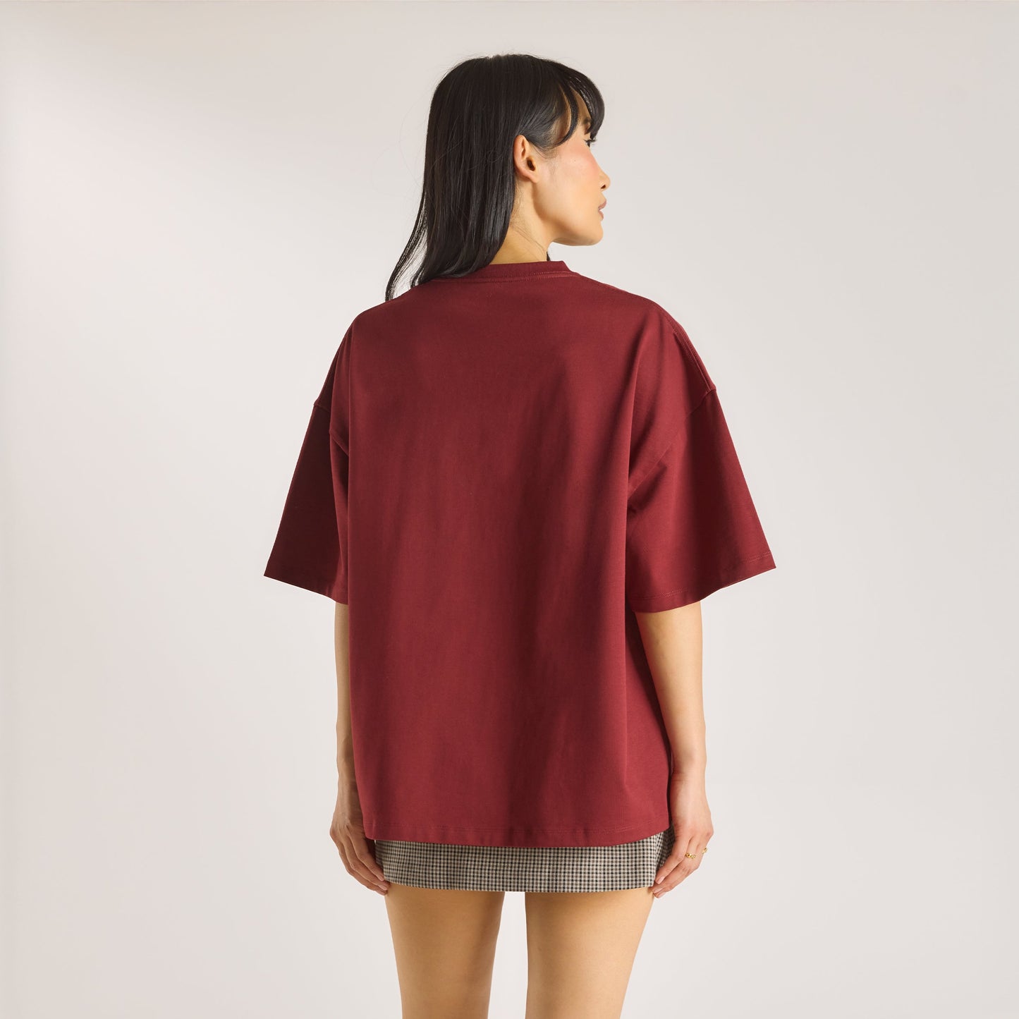 Oversized Graphic Tee - Burgundy