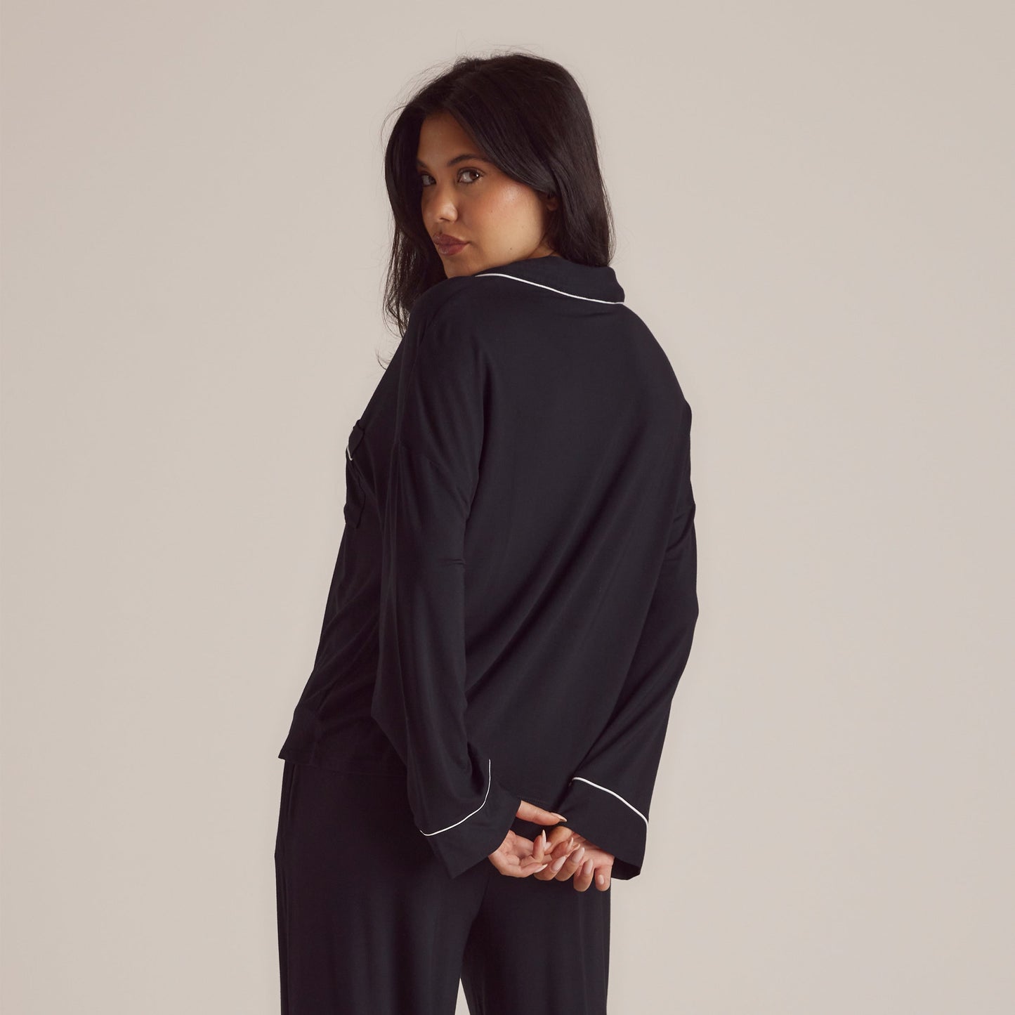 Modal Pajama Shirt - Black