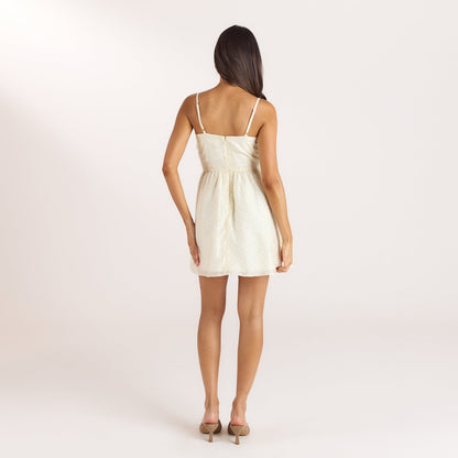 Wrap Detail Mini Dress - Cream Floral