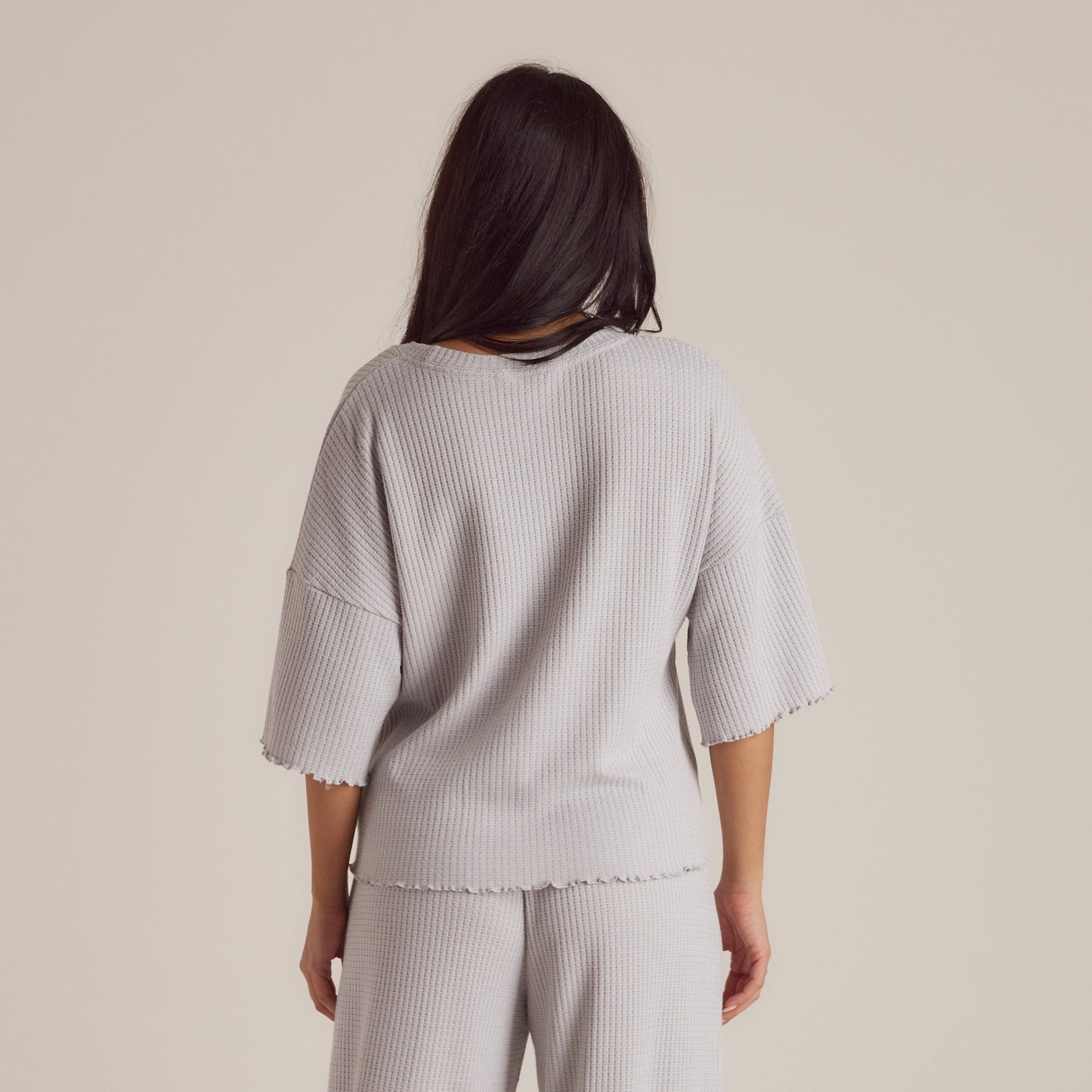 Soft Waffle Pajama Top - Frost