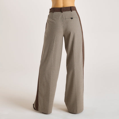 Houndstooth Pants - Brown