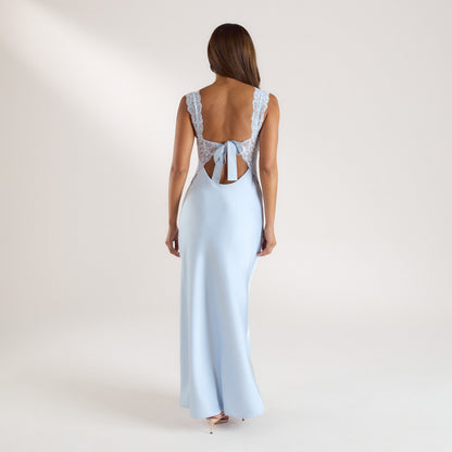 Isla Side Slit Maxi Dress - Blue