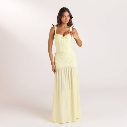 Sheer Maxi Skirt - Lemon