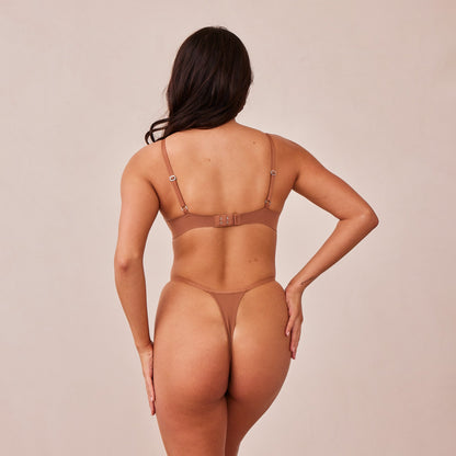 Light Non-wire Plunge T-shirt Bra  - Mocha