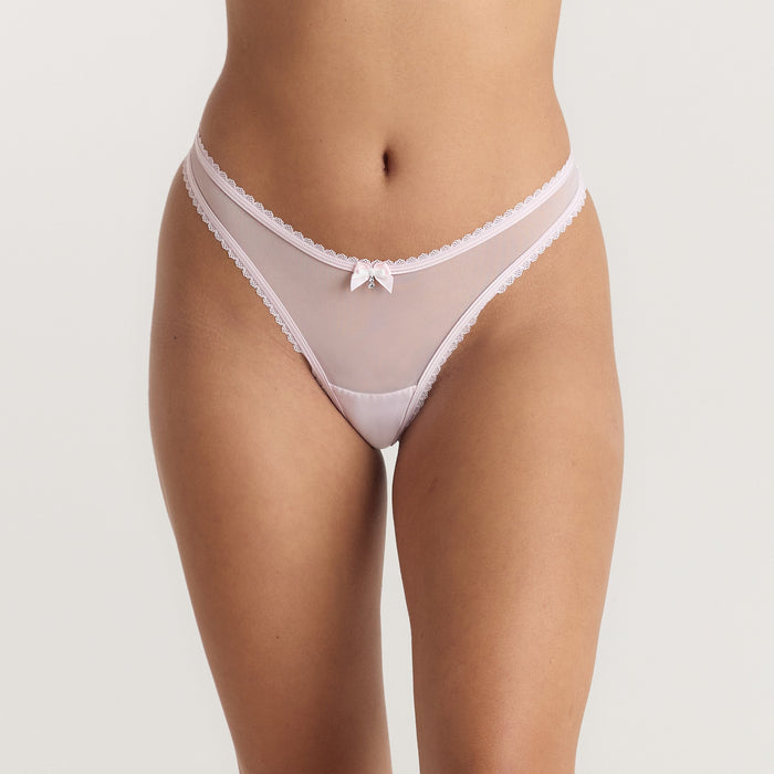 Satin Bow G-String - Pink