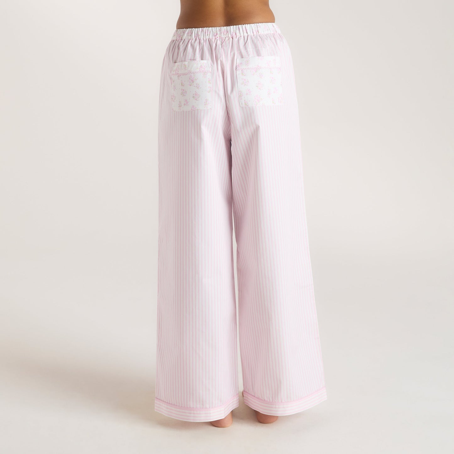 Bloom & Stripe Pajama Pants - Pink