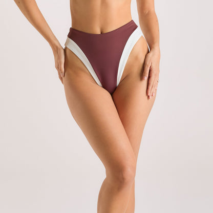Monaco High-Waisted Brazilian Bikini Briefs - Plum