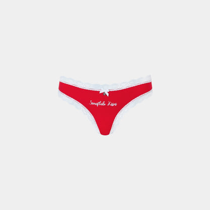 Snowflake Thongs (2-Pack) - Red/White