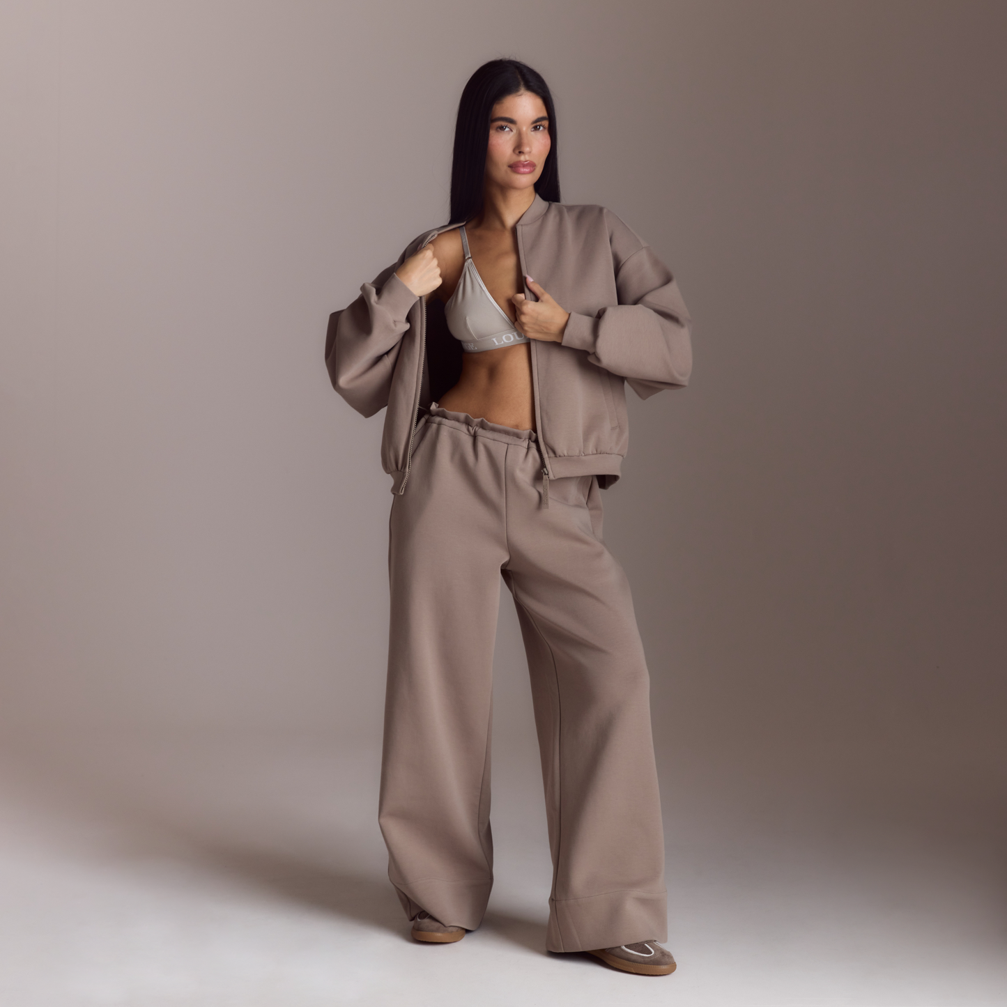 Neoprene Bomber Jacket - Taupe