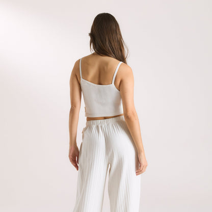 Pointelle Cami Pajama Top - Cream